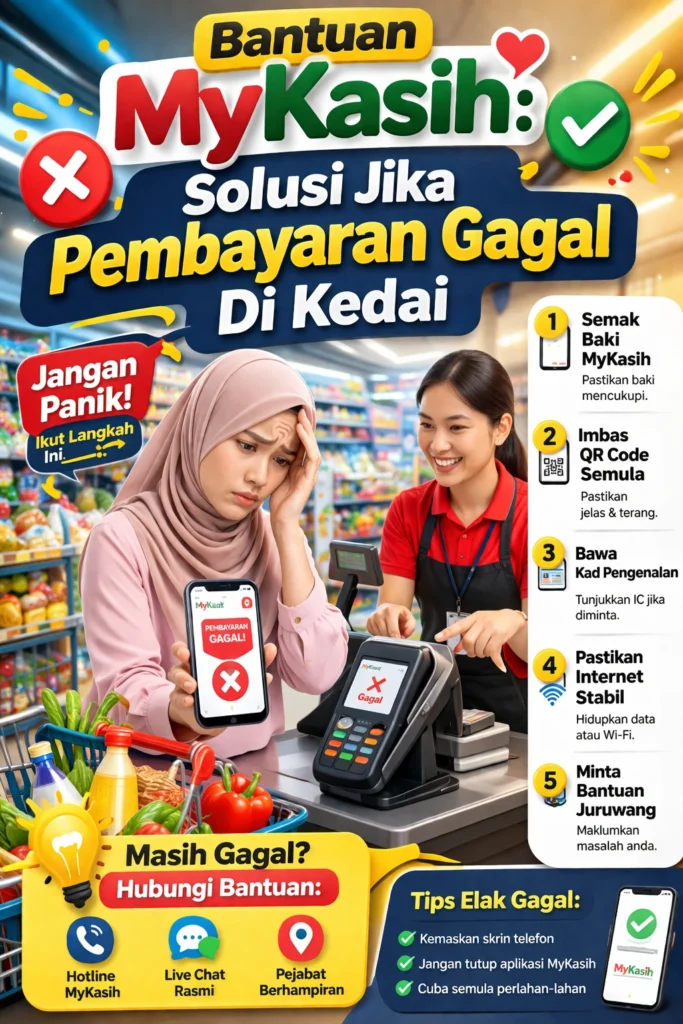 Bantuan MyKasih: Solusi Jika Pembayaran Gagal Di Kedai