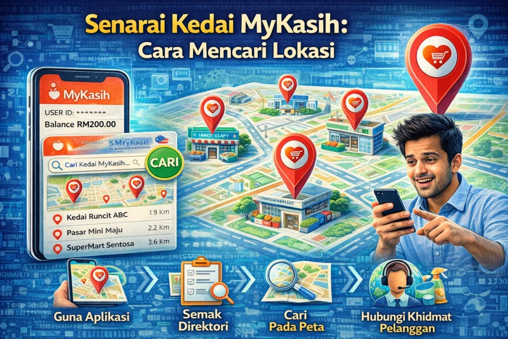 Senarai Kedai MyKasih: Cara Mencari Lokasi