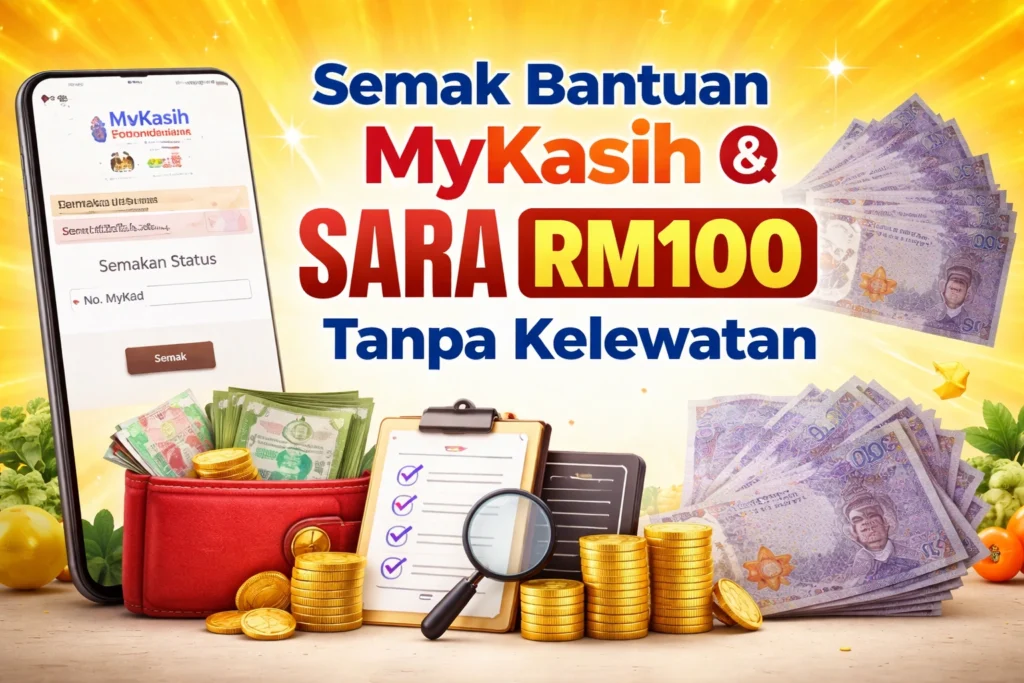 Semak Bantuan MyKasih & SARA RM100 Tanpa Kelewatan