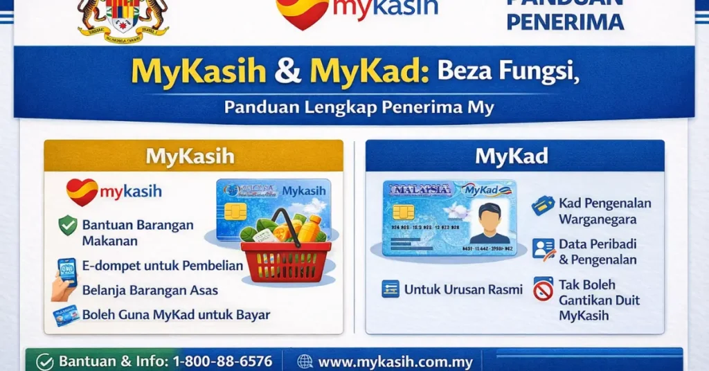 MyKasih & MyKad: Beza Fungsi, Panduan Lengkap Penerima
