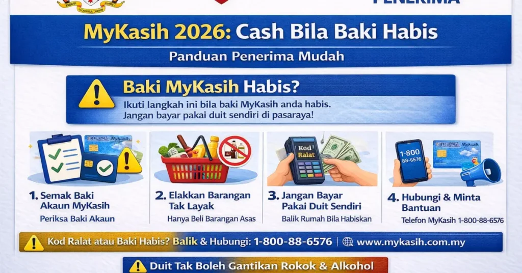 MyKasih 2026: Cash Bila Baki Habis: Panduan Penerima Mudah