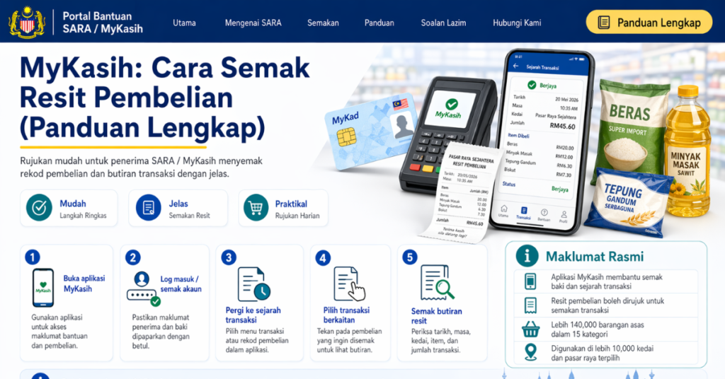MyKasih: Cara Semak Resit Pembelian (Panduan Lengkap)