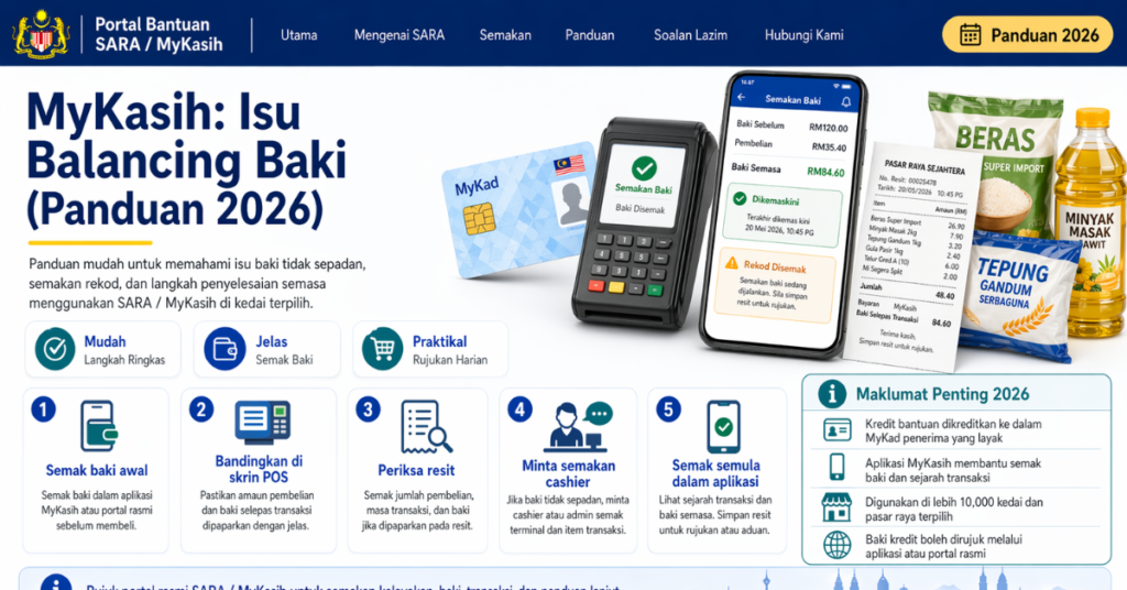 MyKasih: Isu Balancing Baki (Panduan 2026)