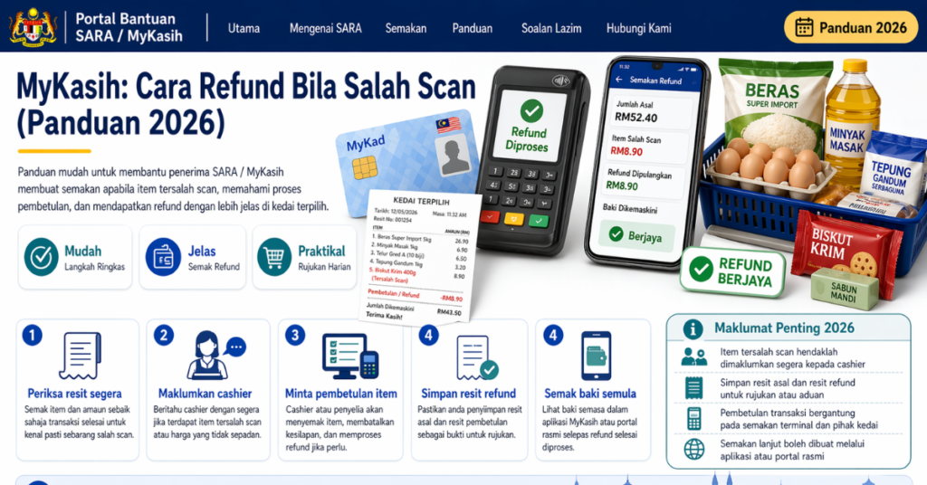 MyKasih: Cara Refund Bila Salah Scan (Panduan 2026)