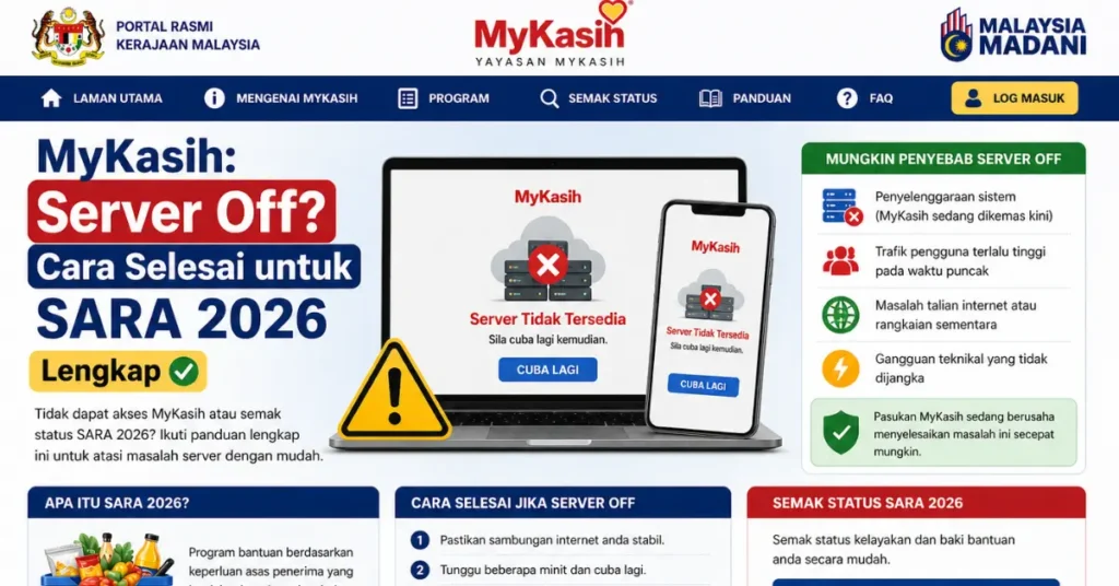 MyKasih: Server Off? Cara Selesai untuk SARA 2026 Lengkap