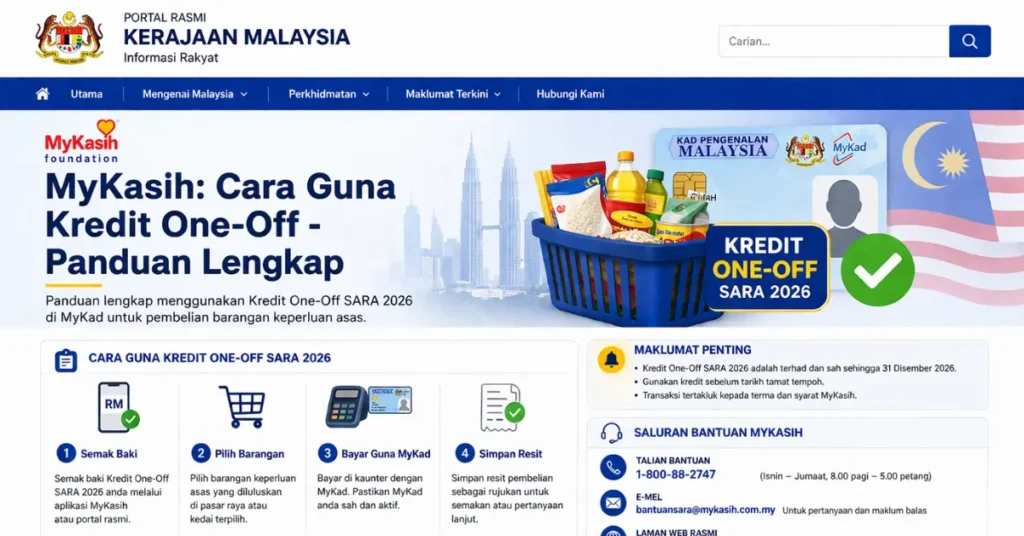 MyKasih: Cara Guna Kredit One-Off - Panduan Lengkap