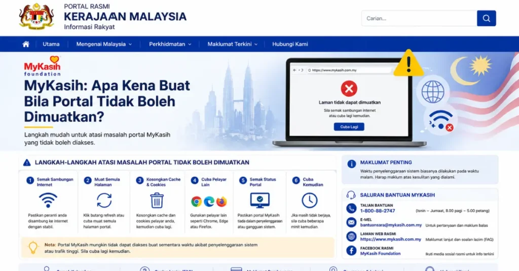 MyKasih: Apa Kena Buat Bila Portal Tidak Boleh Dimuatkan?