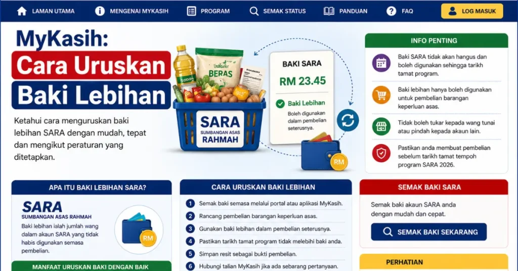MyKasih: Cara Uruskan Baki Lebihan