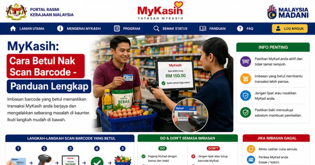 MyKasih: Cara Betul Nak Scan Barcode - Panduan Lengkap