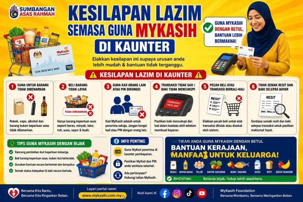 Kesilapan Lazim Semasa Guna MyKasih di Kaunter