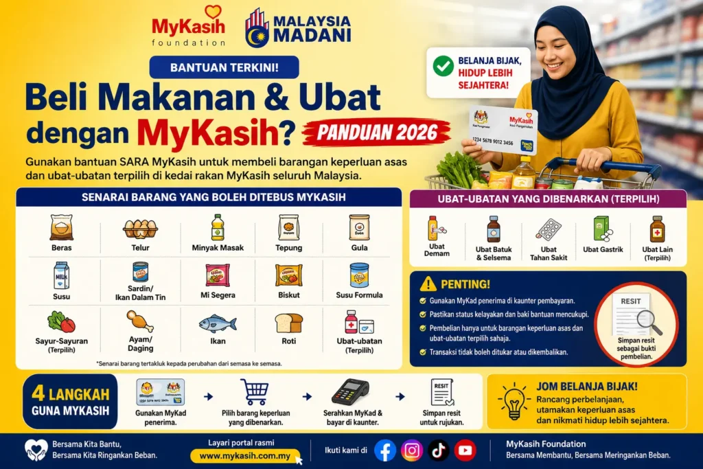 Beli Makanan & Ubat dengan MyKasih? Panduan 2026