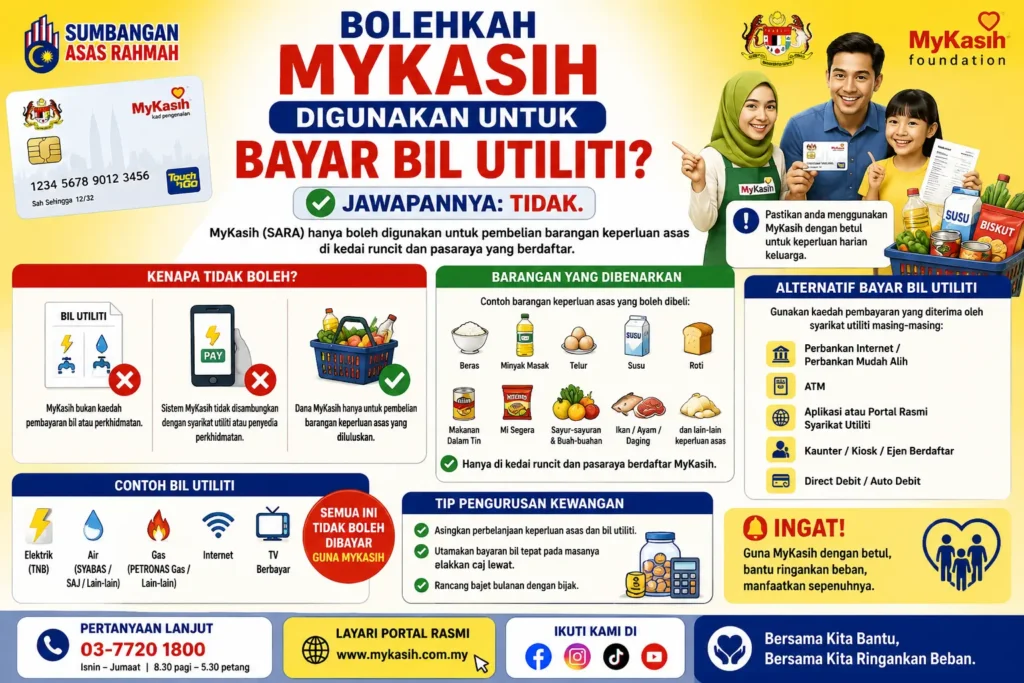 Bolehkah MyKasih Digunakan untuk Bayar Bil Utiliti?