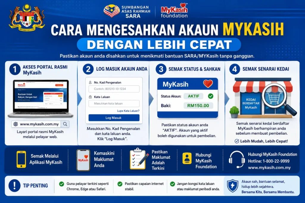 Cara Mengesahkan Akaun MyKasih Dengan Lebih Cepat