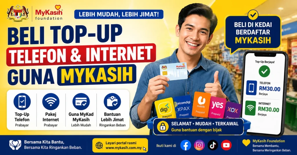 Beli Top-Up Telefon & Internet Guna MyKasih