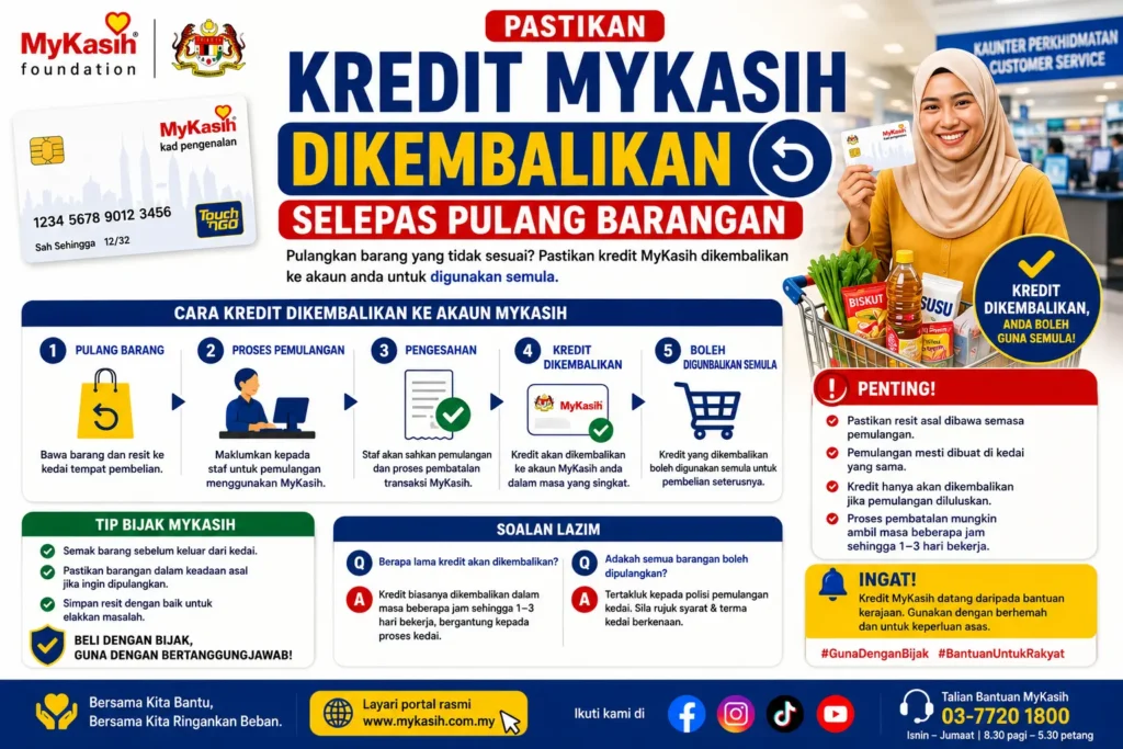 Pastikan Kredit MyKasih Dikembalikan Selepas Pulang Barangan