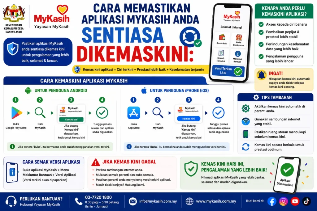 Cara Memastikan Aplikasi MyKasih Anda Sentiasa Dikemaskini: