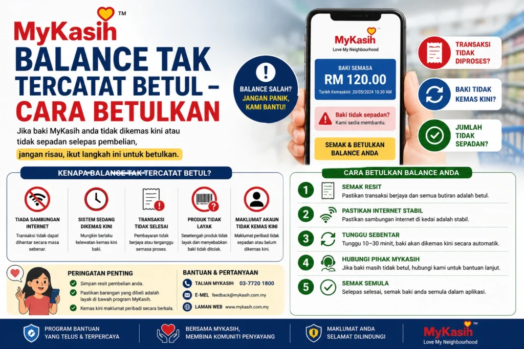 MyKasih Balance Tak Tercatat Betul – Cara Betulkan