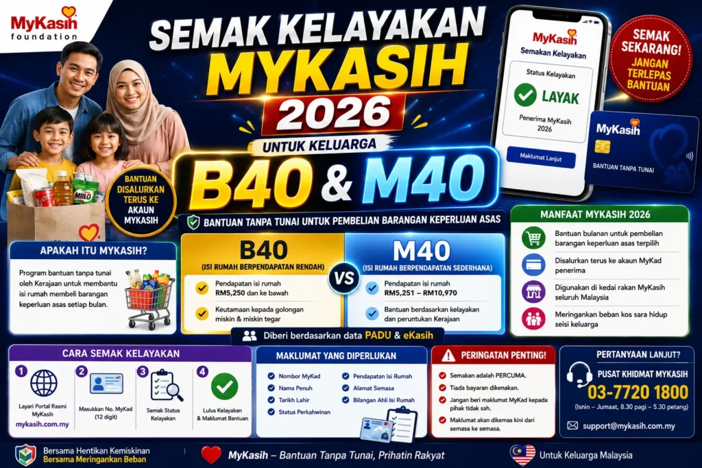 Semak Kelayakan MyKasih 2026 Untuk Keluarga B40 & M40