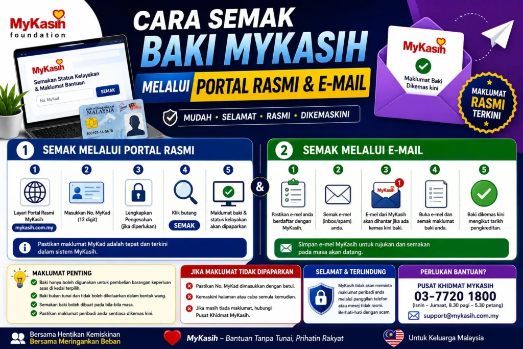 Cara Semak Baki MyKasih Melalui Portal Rasmi dan E‑mail