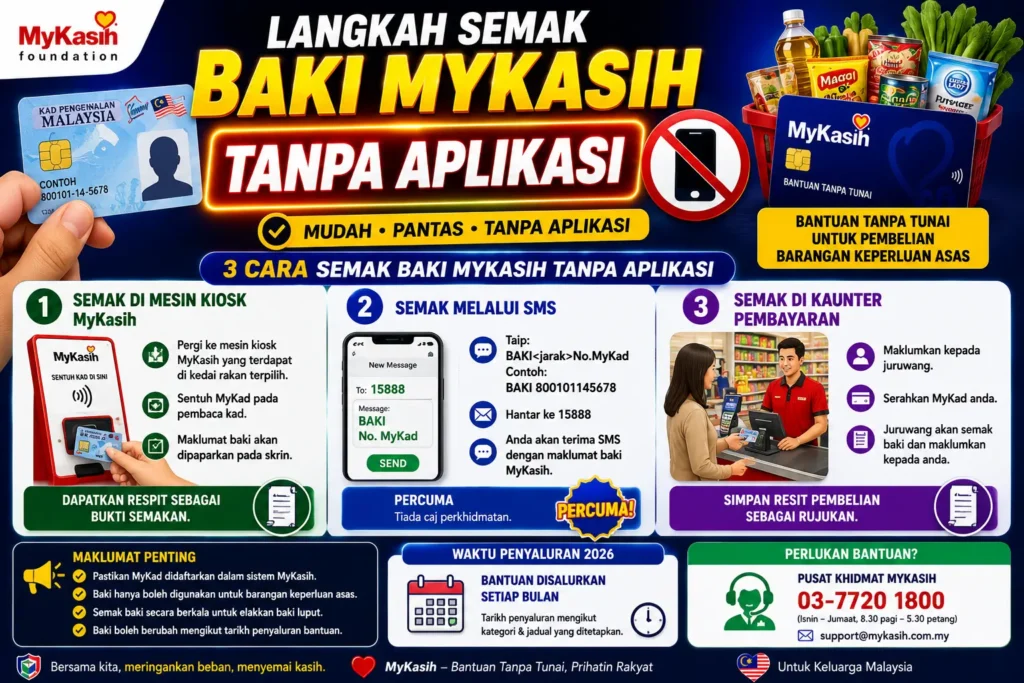 Langkah Semak Baki MyKasih Saya Tanpa Aplikasi