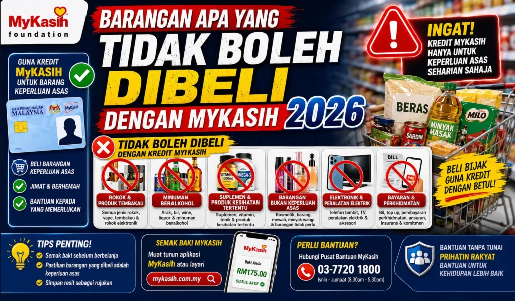 Barangan Apa Yang Tidak Boleh Dibeli Dengan MyKasih 2026