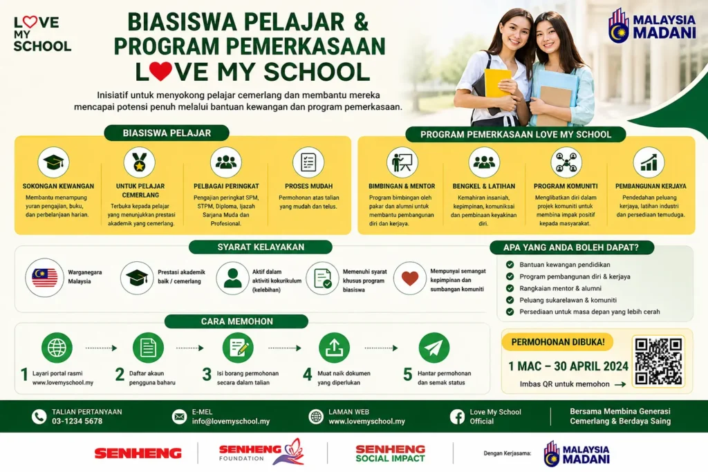 Biasiswa Pelajar & Program Pemerkasaan Love My School