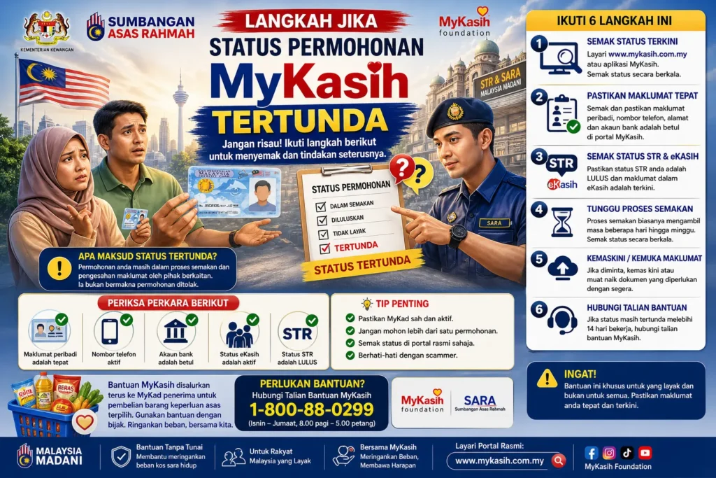Langkah Jika Status Permohonan MyKasih Anda Tertunda