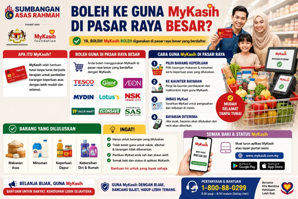 Boleh Ke Guna MyKasih di Pasar Raya Besar?