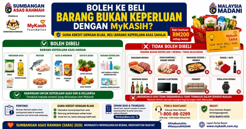 Boleh Ke Beli Barang Bukan Keperluan Dengan MyKasih?