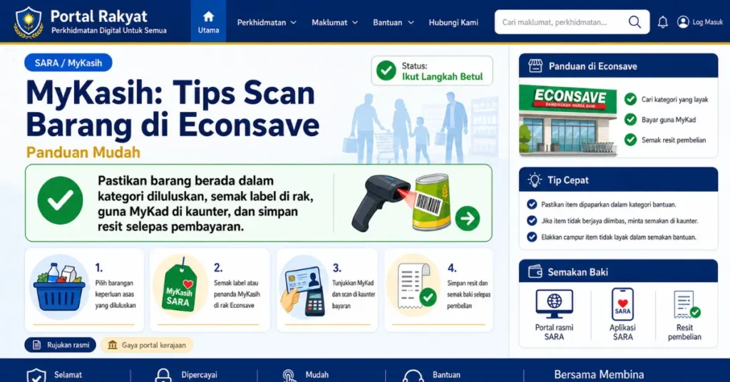 MyKasih: Tips Scan Barang di Econsave