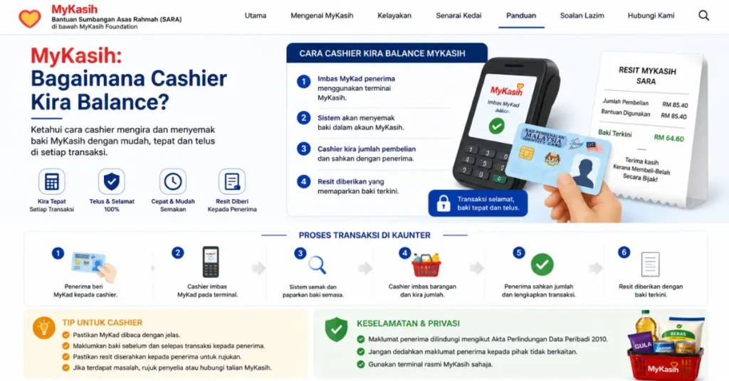 MyKasih: Bagaimana Cashier Kira Balance
