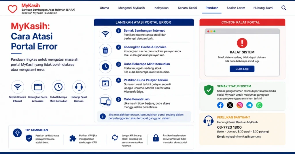 MyKasih: Cara Atasi Portal Error