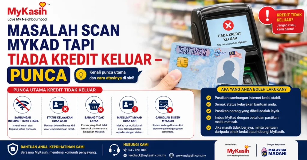 Masalah Scan MyKad Tapi Tiada Kredit Keluar – Punca