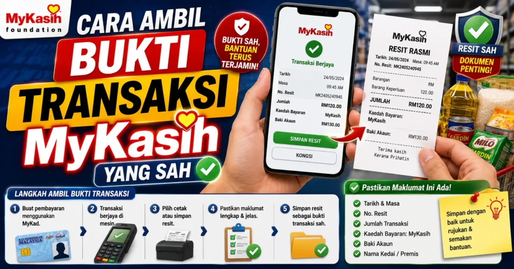 Cara Ambil Bukti Transaksi MyKasih Yang Sah
