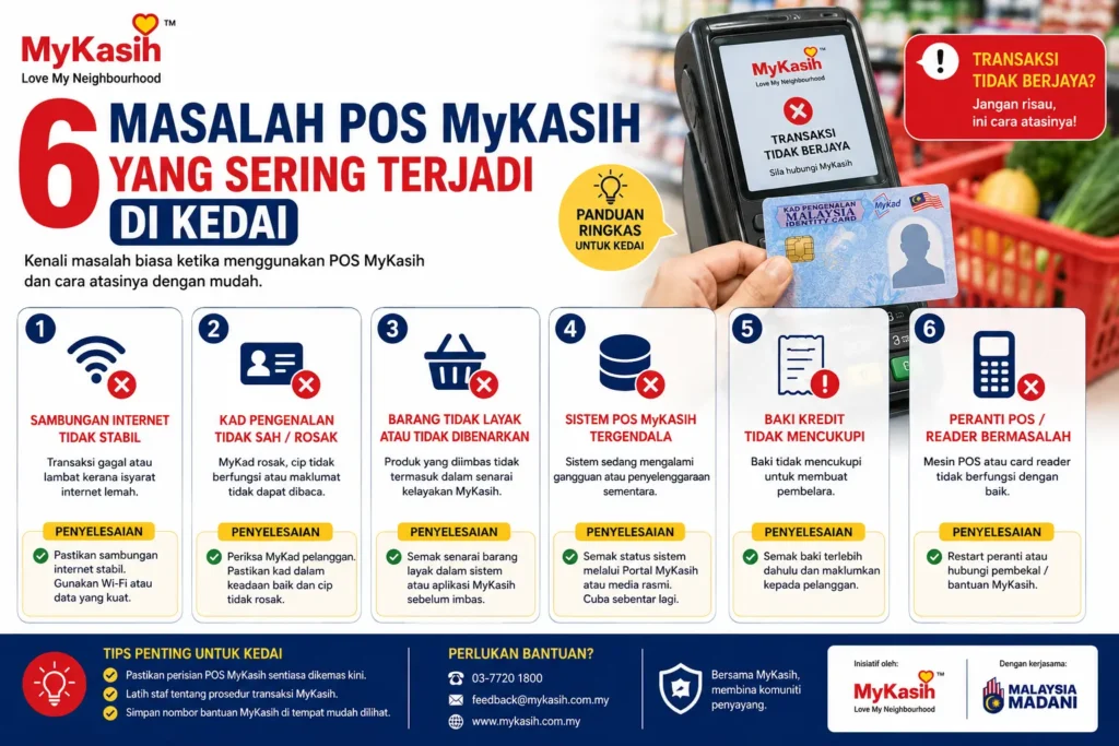 6 Masalah POS MyKasih Yang Sering Terjadi di Kedai
