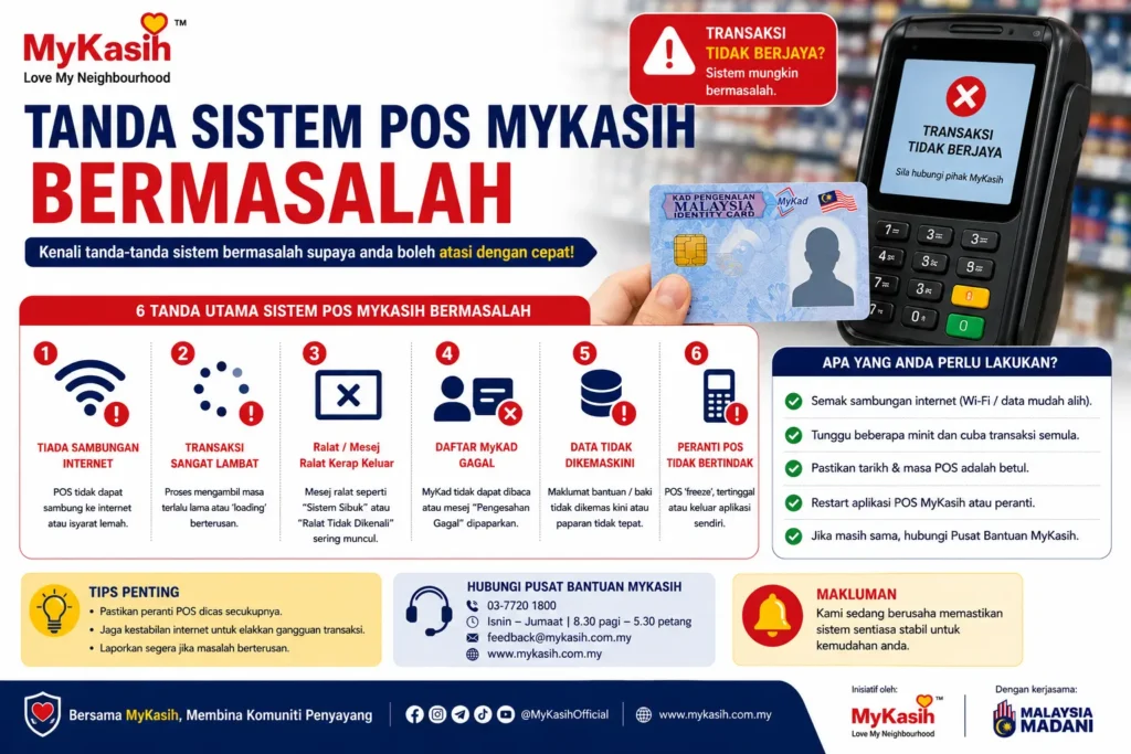 Tanda Sistem POS MyKasih Bermasalah