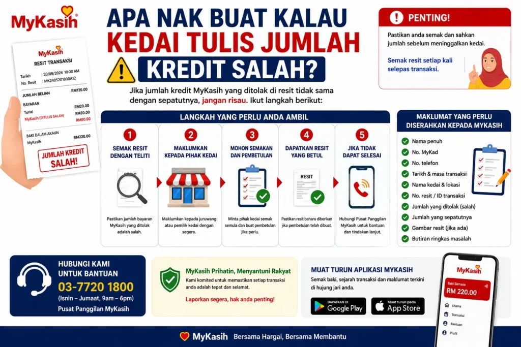 Apa Nak Buat Kalau Kedai Tulis Jumlah Kredit Salah