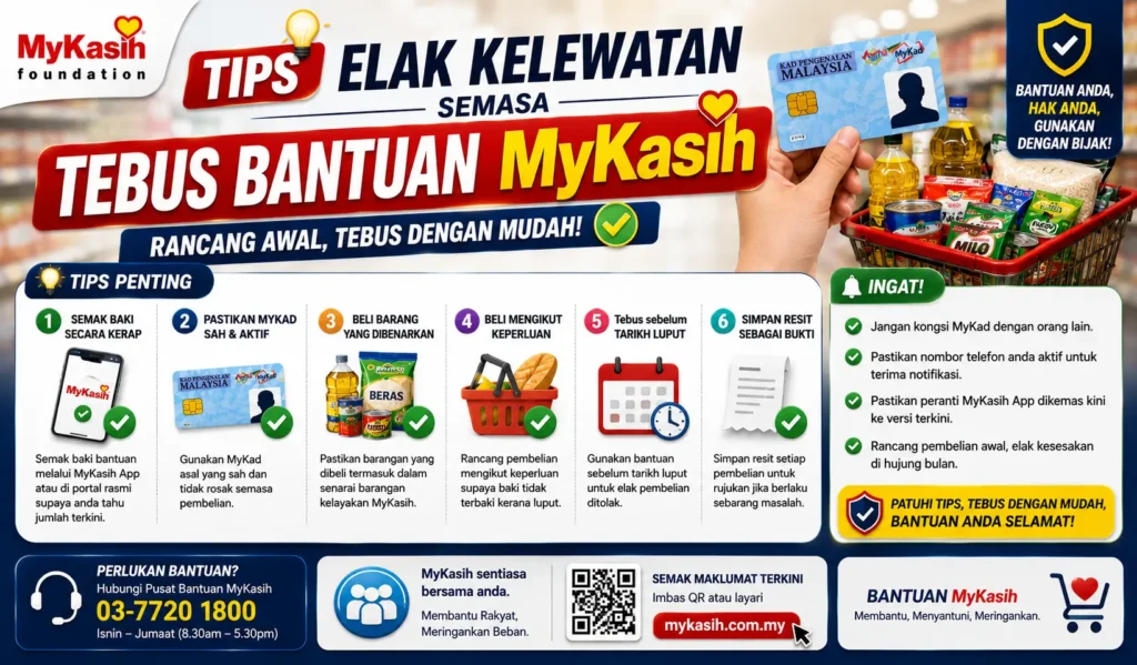 Tips Elak Kelewatan Semasa Tebus Bantuan MyKasih
