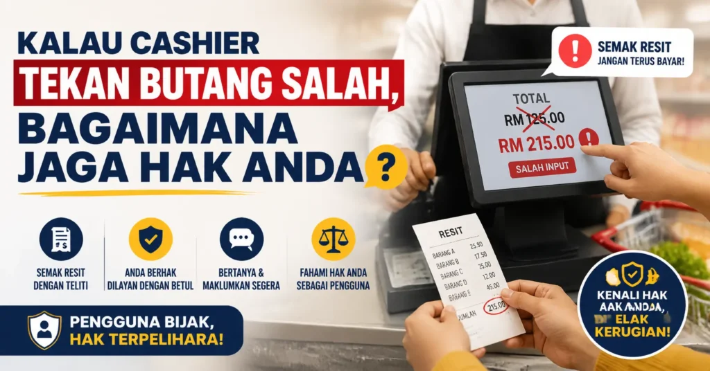 Kalau Cashier Tekan Butang Salah, Bagaimana Jaga Hak Anda
